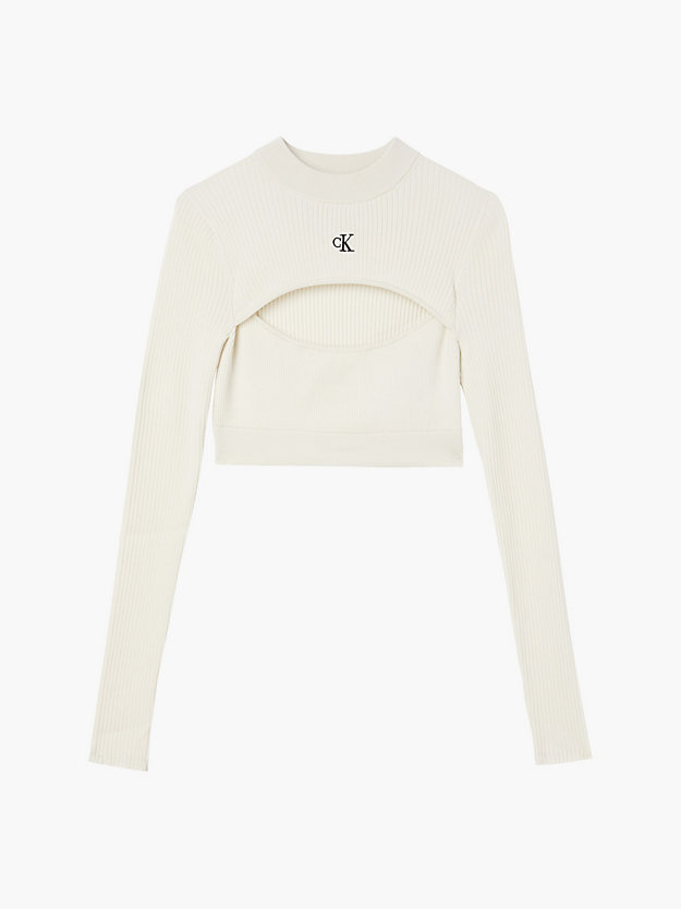 IVORY Slim Cropped Cut Out Jumper for women CALVIN KLEIN JEANS