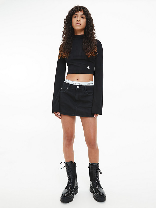 DENIM BLACK Denim Micro Mini Skirt for women CALVIN KLEIN JEANS