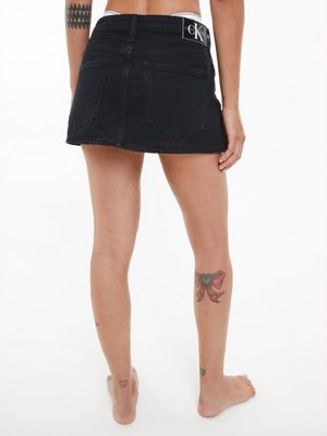 DENIM BLACK Denim Micro Mini Skirt for women CALVIN KLEIN JEANS
