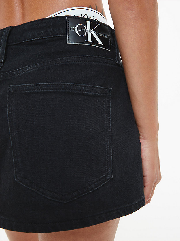 DENIM BLACK Denim Micro Mini Skirt for women CALVIN KLEIN JEANS