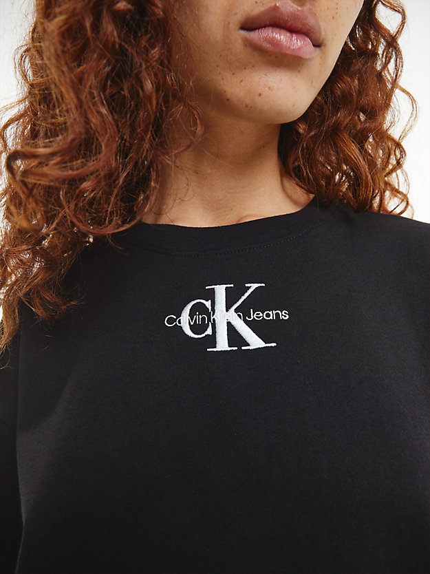 CK BLACK Organic Cotton Long Sleeve T-shirt for women CALVIN KLEIN JEANS