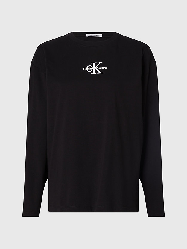 CK BLACK Organic Cotton Long Sleeve T-shirt for women CALVIN KLEIN JEANS
