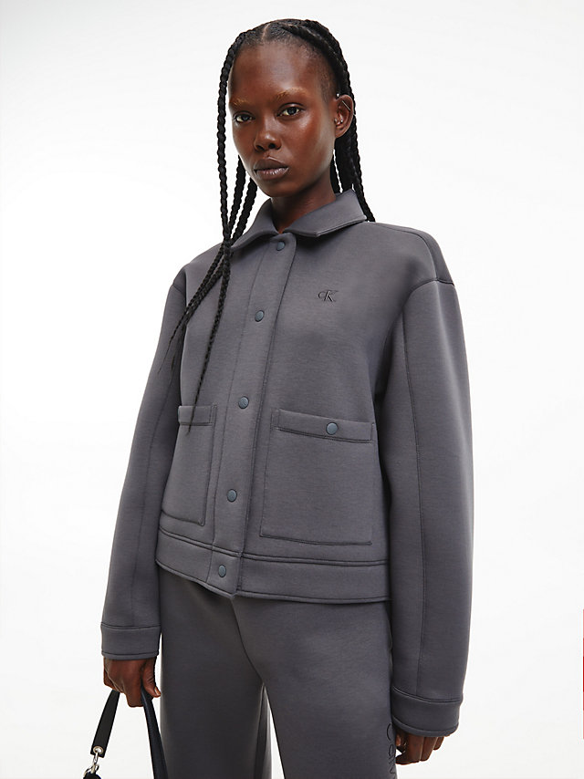 Industrial Grey Relaxed Bonded Jersey Jacket undefined women Calvin Klein