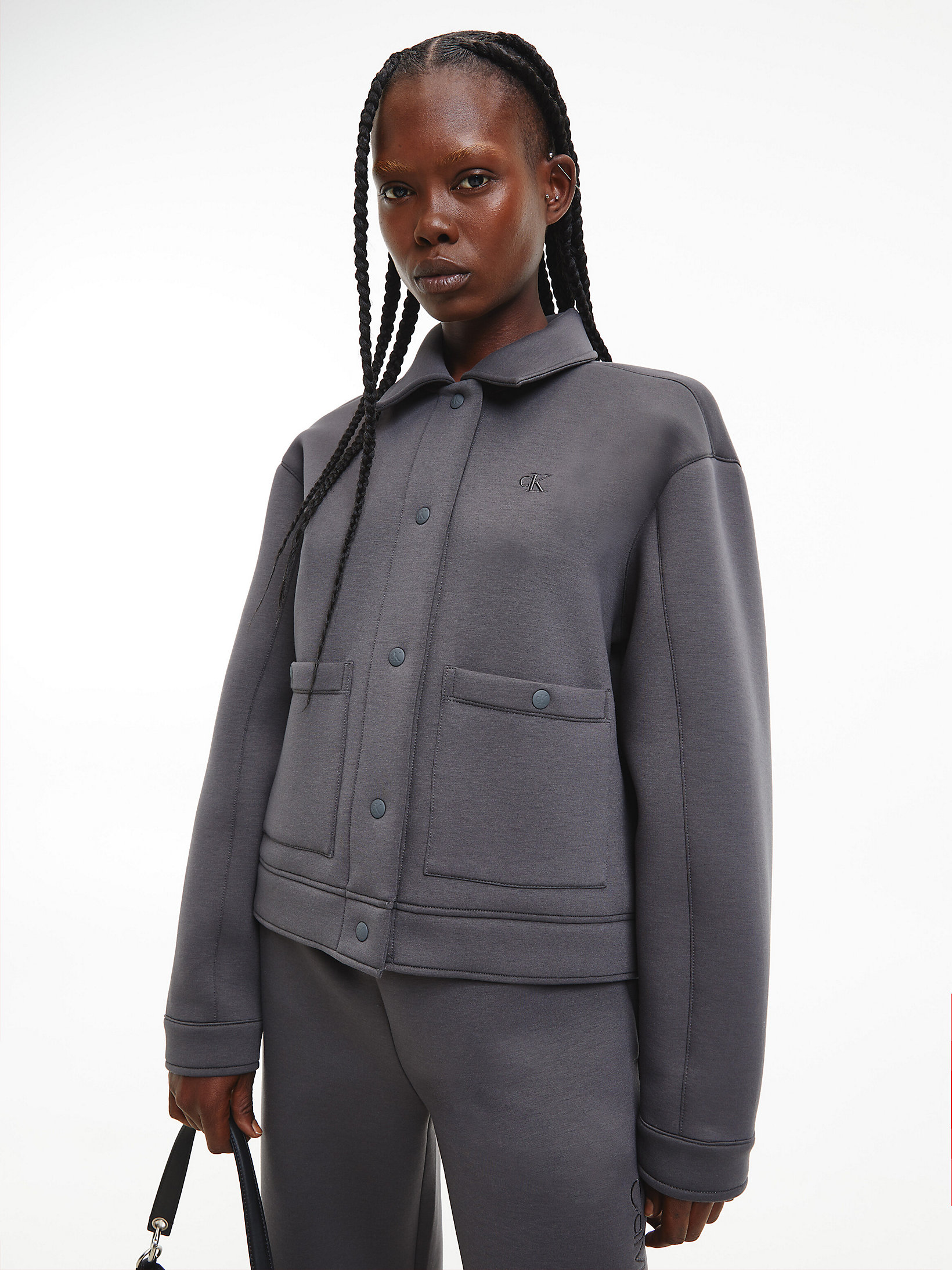 Industrial Grey > Куртка из нетканого трикотажа свободного кроя > undefined Женщины - Calvin Klein