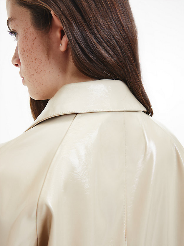 TRAVERTINE Oversized Mantel im High-Gloss-Look für Damen CALVIN KLEIN JEANS