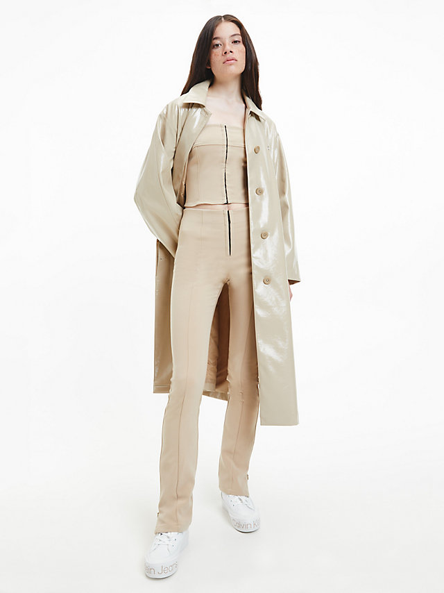 Travertine Oversized Mantel Im High-Gloss-Look undefined Damen Calvin Klein
