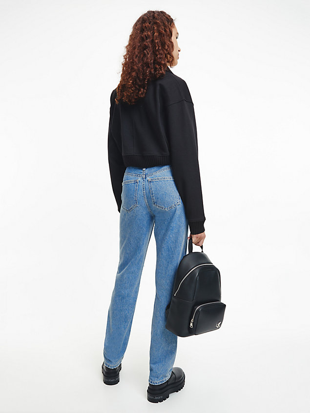 black polo sweatshirt van gerecycled katoen voor dames - calvin klein jeans