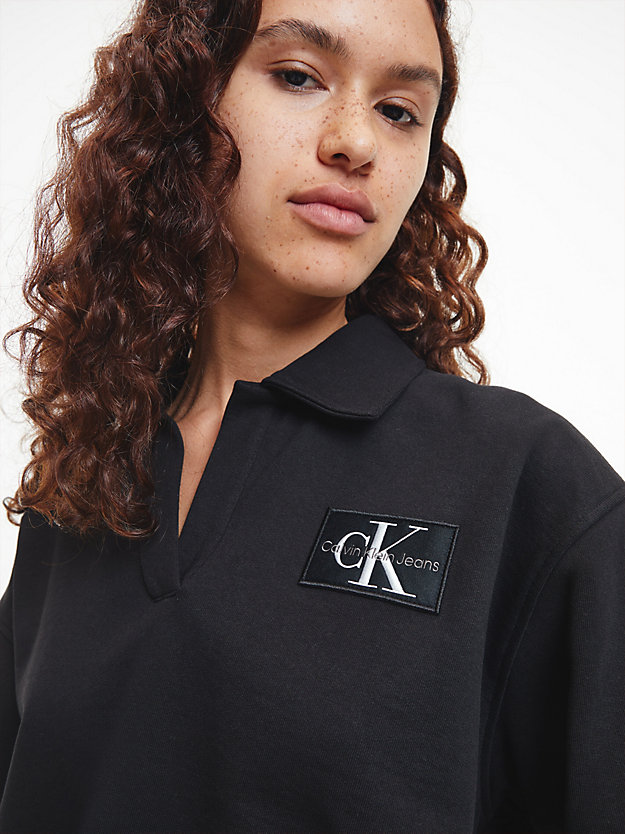 CK BLACK Polo sweat en coton recyclé for femmes CALVIN KLEIN JEANS