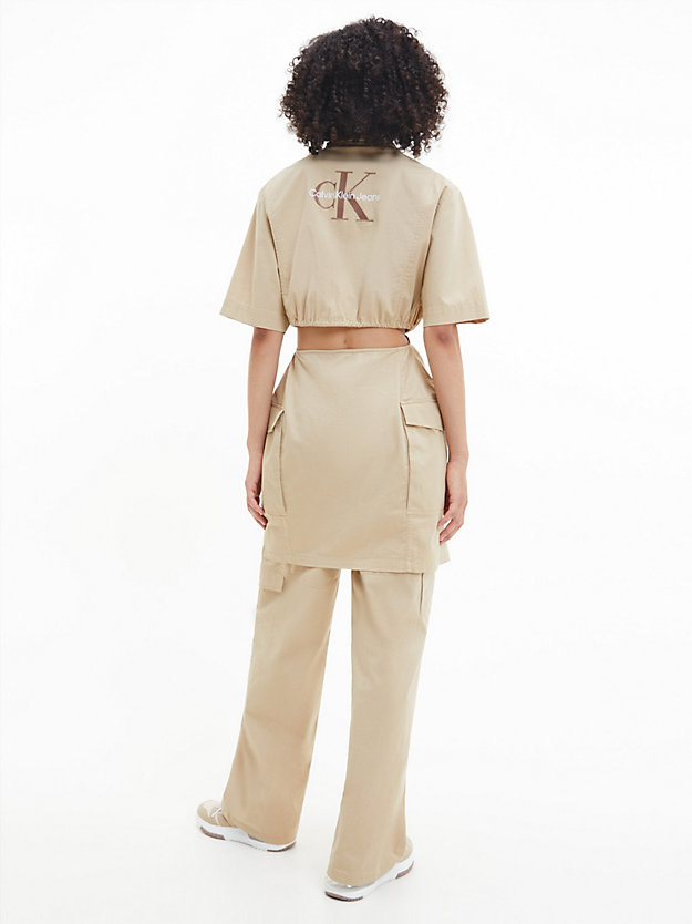 TRAVERTINE Blusenkleid aus Baumwoll-Twill mit Cutouts für Damen CALVIN KLEIN JEANS