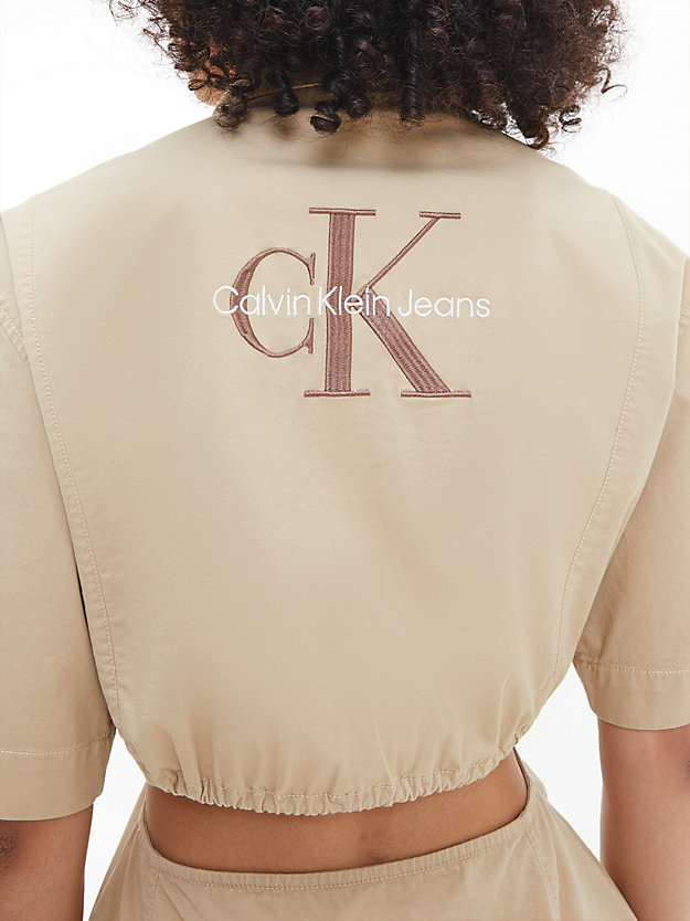 TRAVERTINE Robe-chemise ajourée en sergé de coton for femmes CALVIN KLEIN JEANS