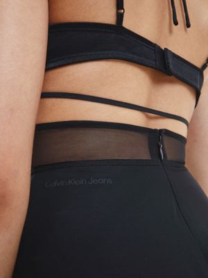 CK BLACK Bodycon-Minikleid mit transparenten Einsätzen für Damen CALVIN KLEIN JEANS