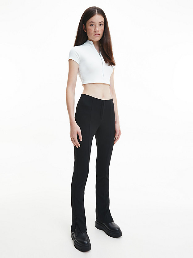 ck black high rise slim trousers for women calvin klein jeans