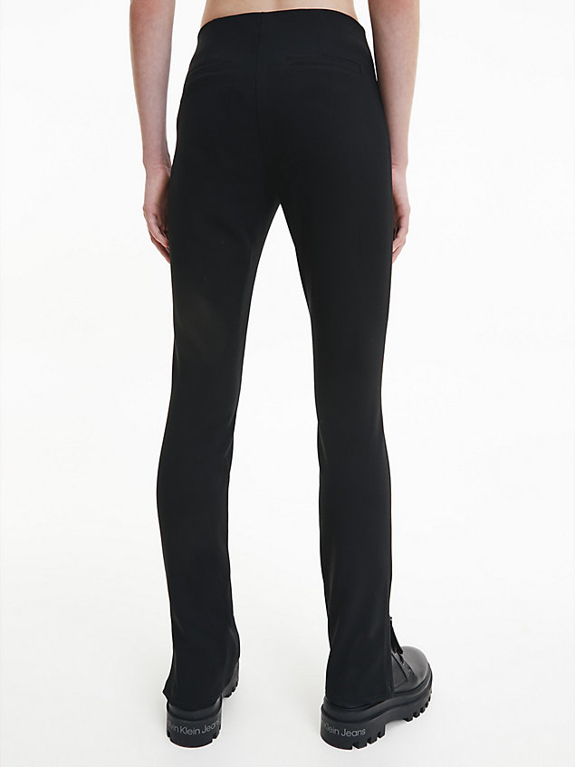 black slim fit hose mit hoher bundhöhe für damen - calvin klein jeans