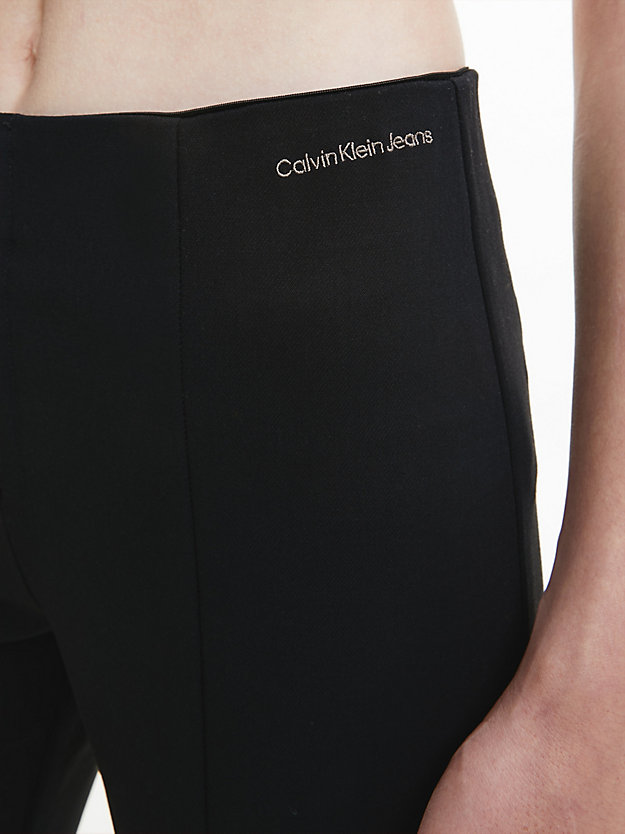 ck black high rise slim trousers for women calvin klein jeans