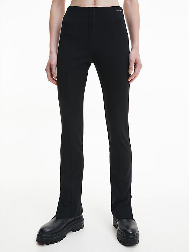 CK BLACK Slim Fit Hose mit hoher Bundhöhe für Damen CALVIN KLEIN JEANS