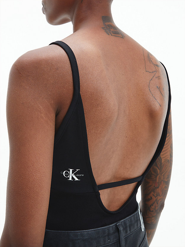 CK BLACK Milano Jersey Bodysuit for women CALVIN KLEIN JEANS