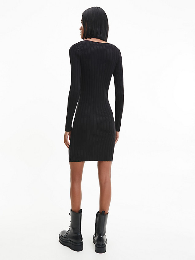 black slim organic cotton bustier dress for women calvin klein jeans