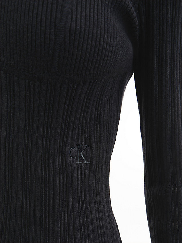 black slim bustierjurk van biologisch katoen voor dames - calvin klein jeans