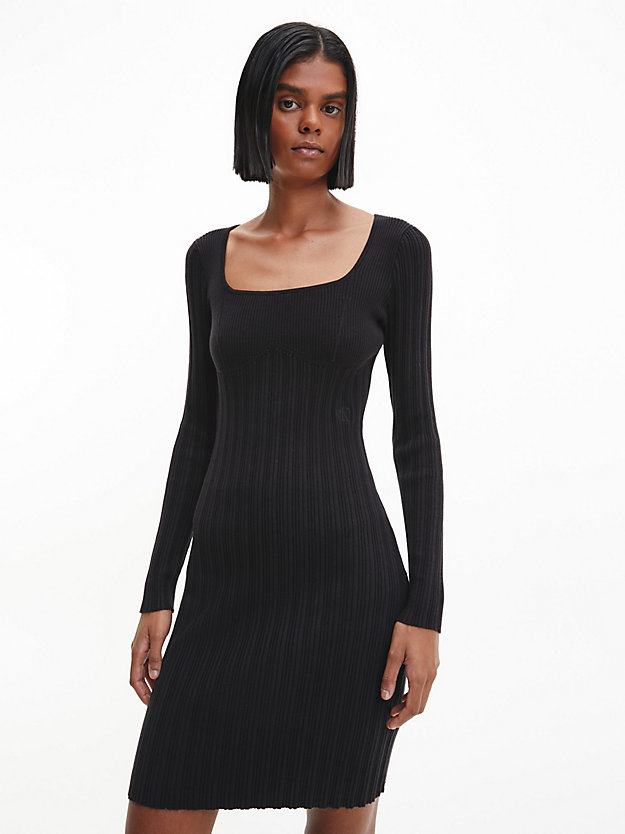 CK BLACK Slim Organic Cotton Bustier Dress for women CALVIN KLEIN JEANS