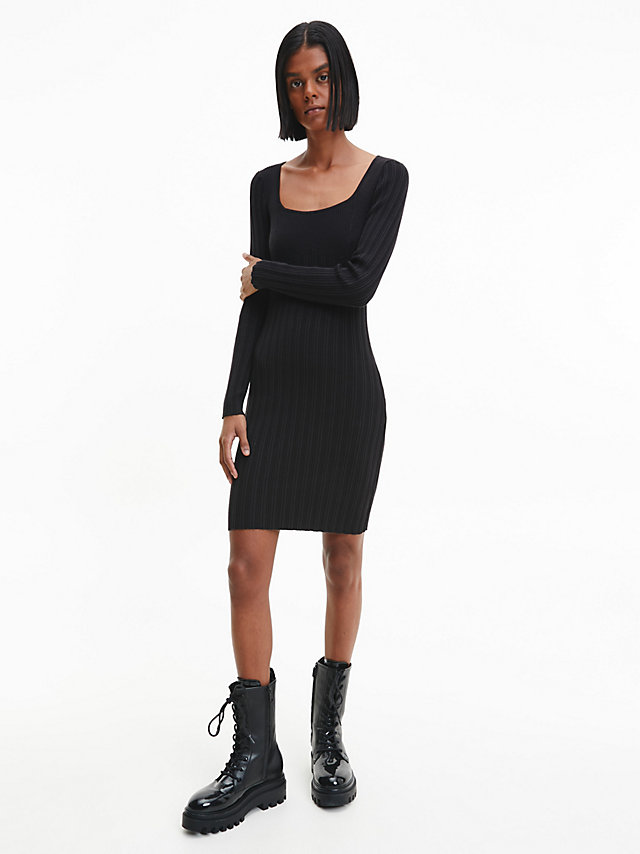 CK Black Slim Organic Cotton Bustier Dress undefined women Calvin Klein