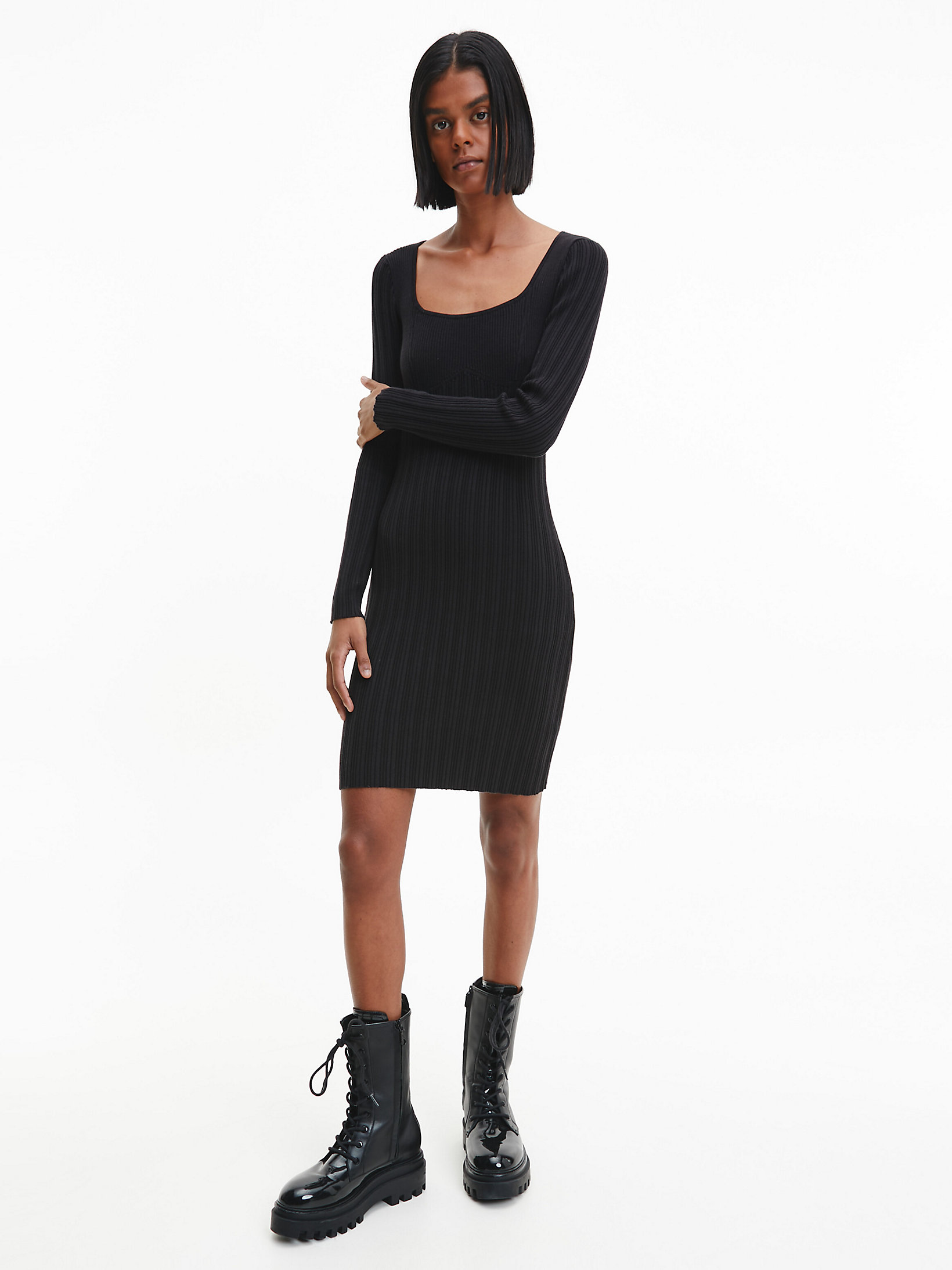 CK Black Schmales Bustierkleid Aus Bio-Baumwolle undefined Damen Calvin Klein