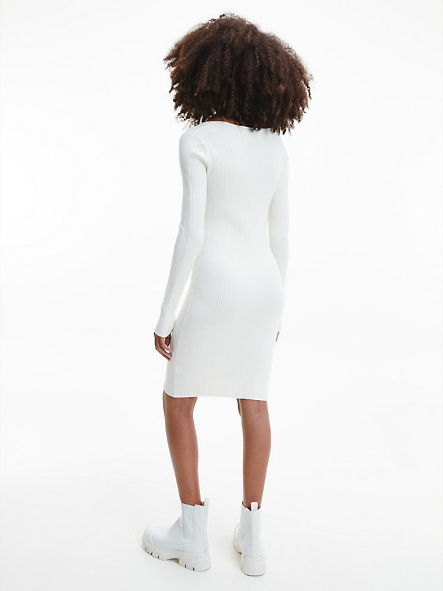 white wąska sukienka z bawełny organicznej dla kobiety - calvin klein jeans