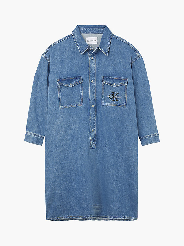 blue plus size denim shirt dress for women calvin klein jeans