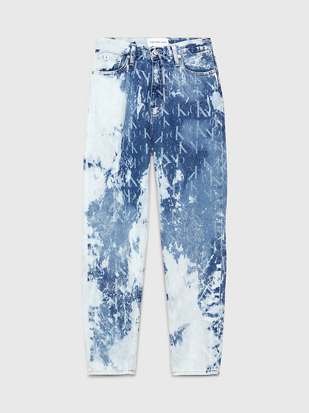 blue bleached mom ankle jeans for women calvin klein jeans