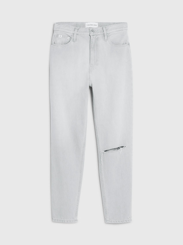 grey enkellange mom jeans voor dames - calvin klein jeans