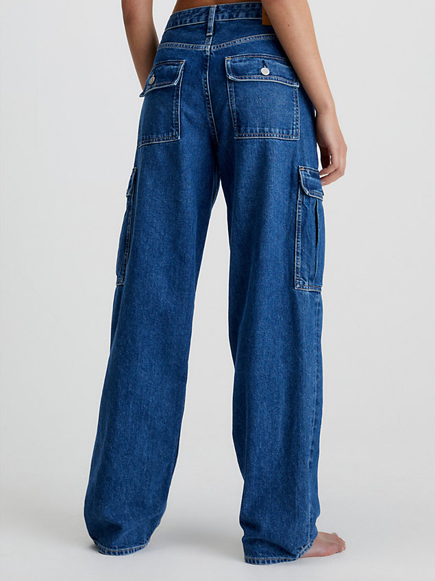 blue 90's straight cargo jeans for women calvin klein jeans