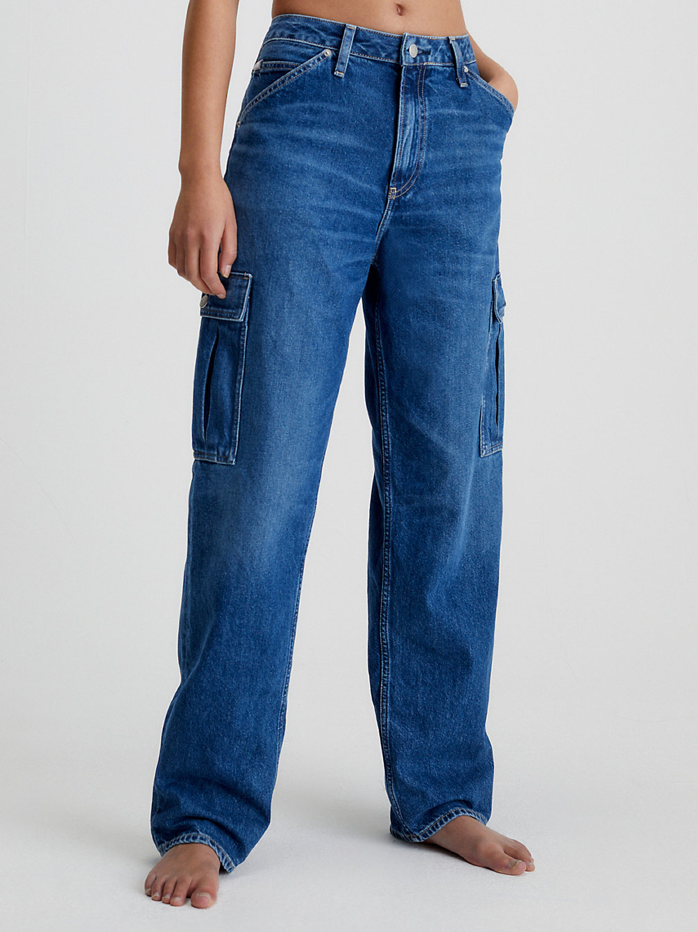 Jeans Rectos Cargo Estilo Años 90 > DENIM MEDIUM > undefined mujer > Calvin Klein