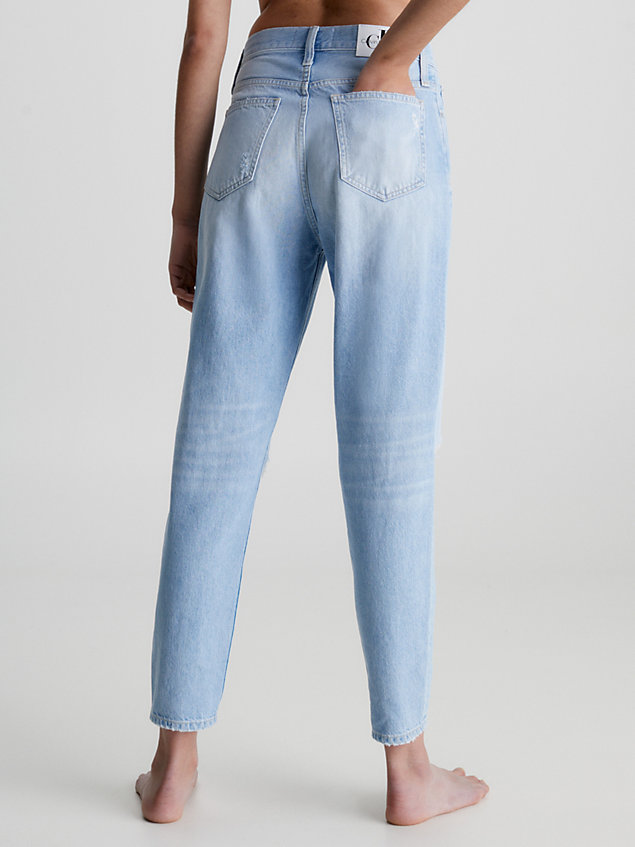 blue enkellange mom jeans voor dames - calvin klein jeans