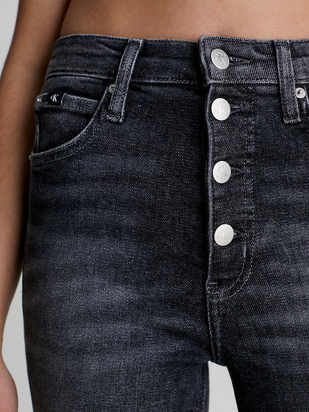grey high rise super skinny enkellange jeans voor dames - calvin klein jeans
