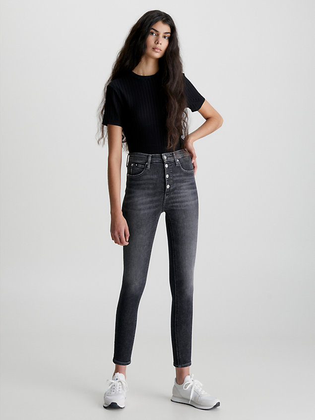 grey high rise super skinny ankle jeans für damen - calvin klein jeans