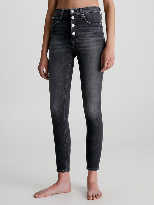jean super skinny high rise longueur cheville denim grey pour femmes calvin klein jeans