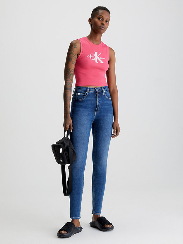 DENIM DARK High Rise Super Skinny Jeans tobilleros de mujer CALVIN KLEIN JEANS