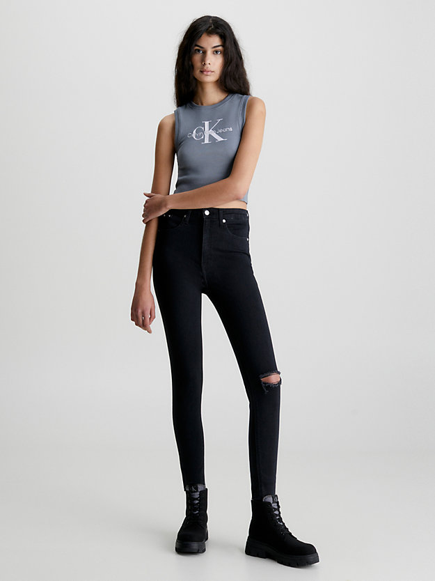 DENIM BLACK High Rise Super Skinny Jeans tobilleros de mujeres CALVIN KLEIN JEANS