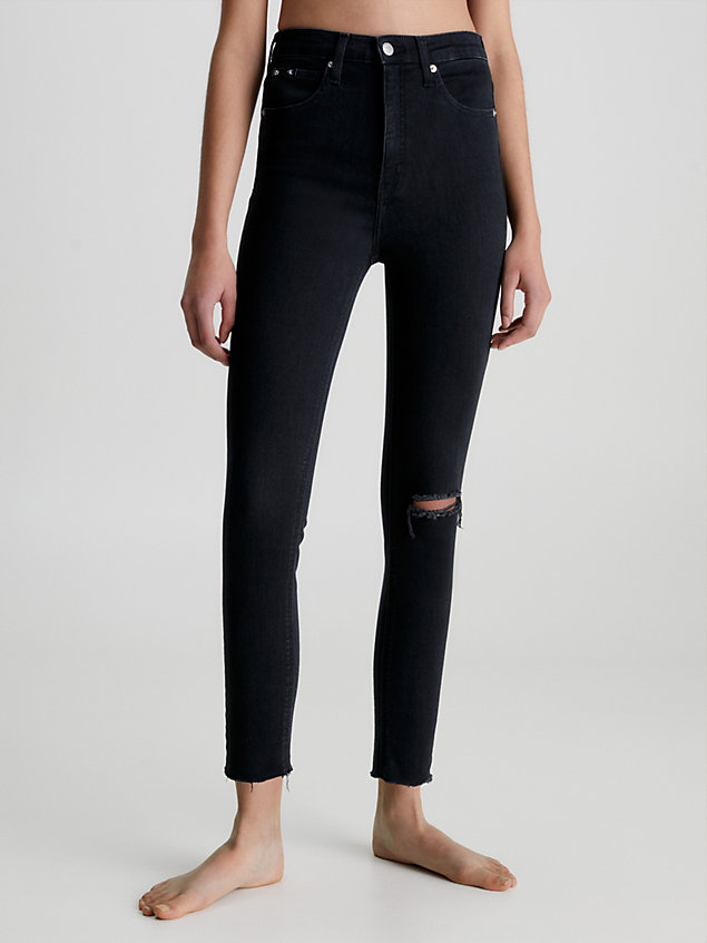 black high rise super skinny ankle jeans for women calvin klein jeans