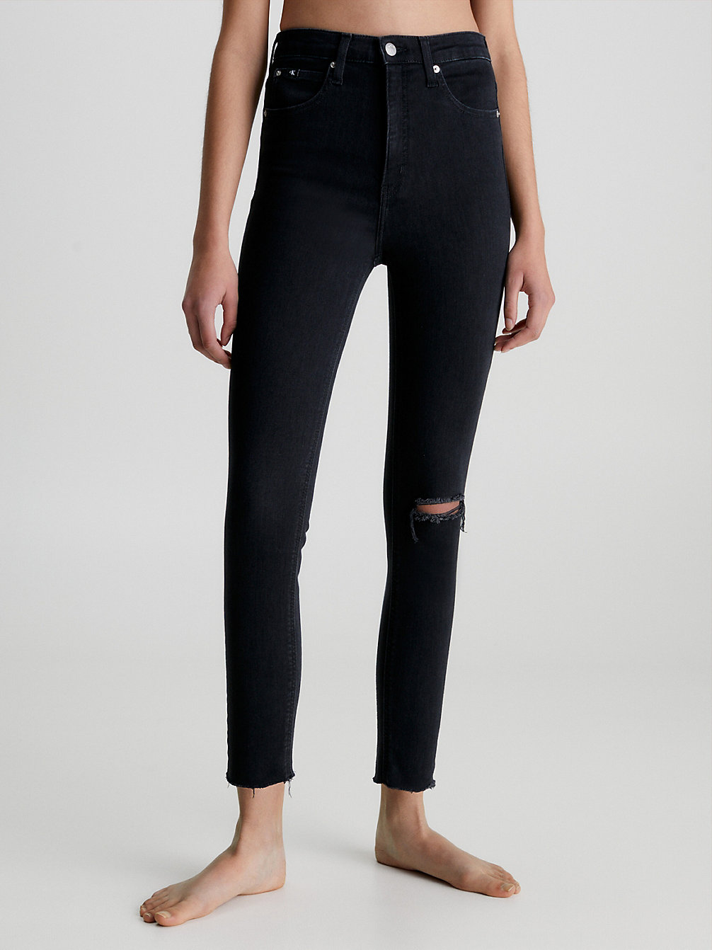 High Rise Super Skinny Jeans Alla Caviglia > DENIM BLACK > undefined donna > Calvin Klein
