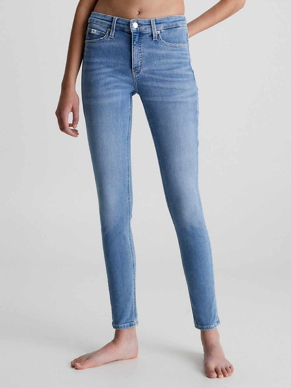 DENIM MEDIUM Mid Rise Skinny Jeans undefined donna Calvin Klein