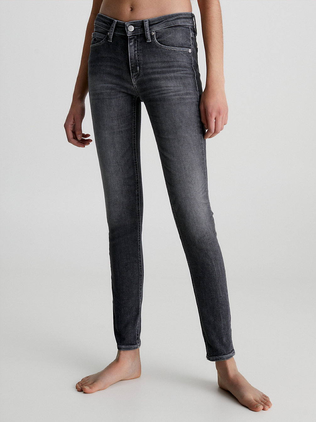 DENIM BLACK Mid Rise Skinny Jeans undefined dames Calvin Klein