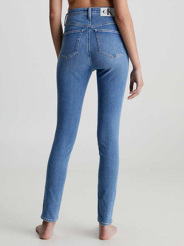 blue high rise skinny jeans für damen - calvin klein jeans
