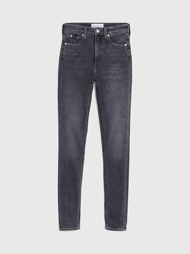 denim grey high rise skinny jeans voor dames - calvin klein jeans