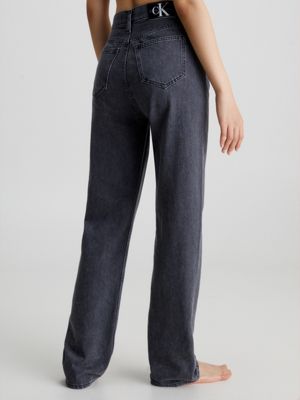 denim black high rise straight jeans for women calvin klein jeans