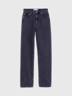 denim black high rise straight jeans for women calvin klein jeans