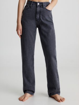 black high rise straight jeans for women calvin klein jeans