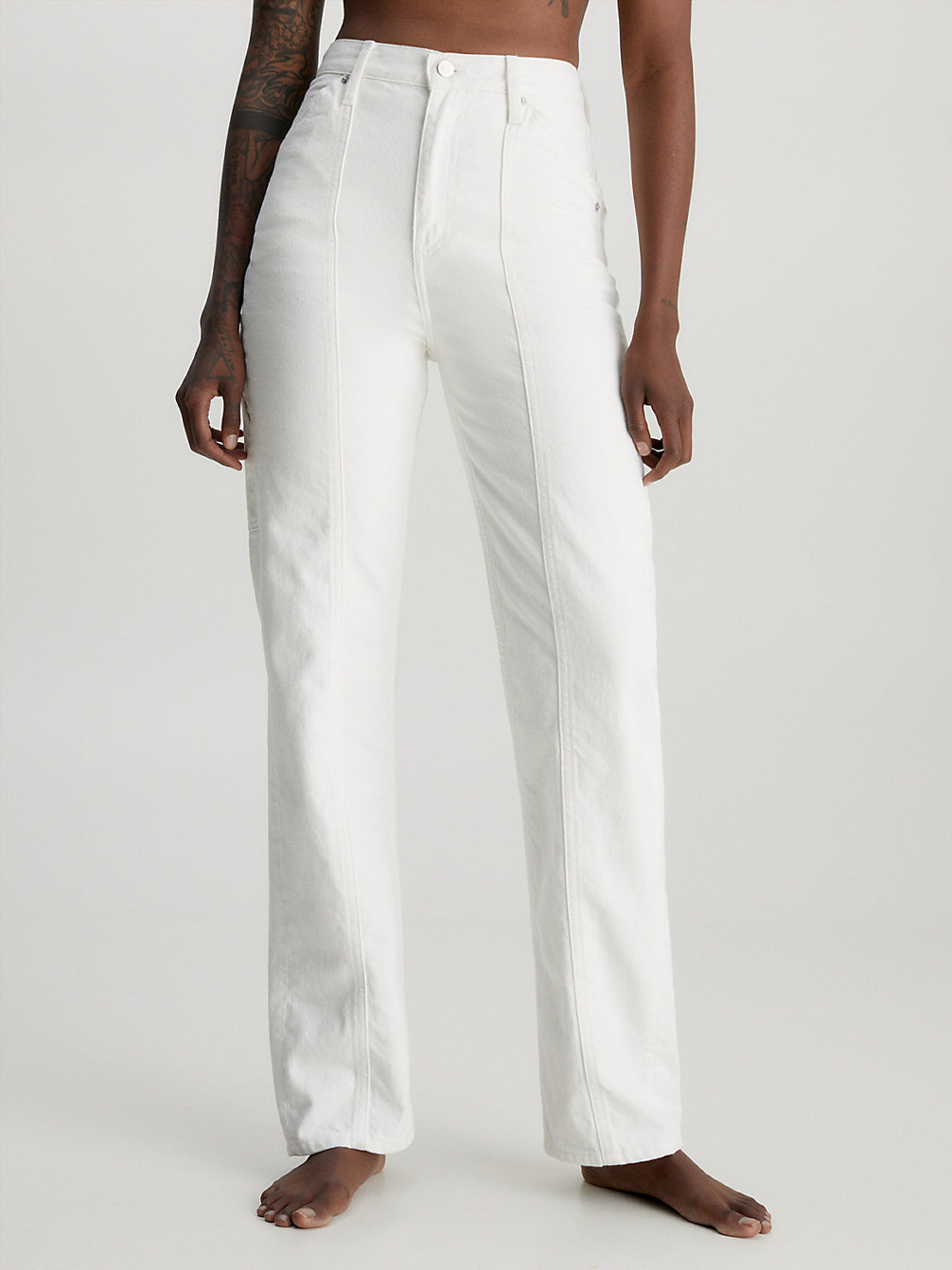 DENIM LIGHT Straight Utility Jeans Met Hoge Taille undefined dames Calvin Klein