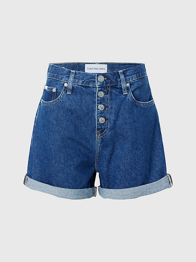 dark blue denim mom shorts for women calvin klein jeans