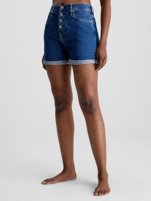 DARK BLUE Denim Mom Shorts undefined dames Calvin Klein