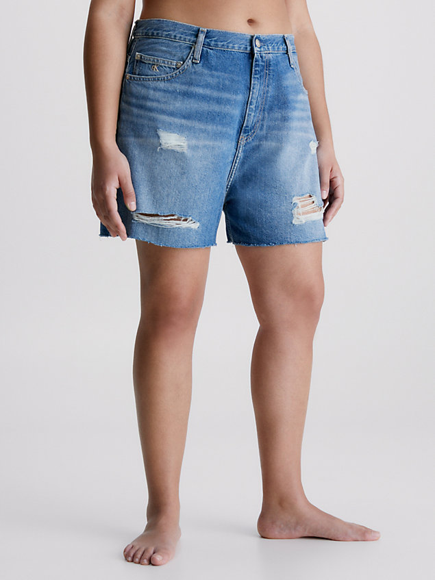 short mom en jean blue pour femmes calvin klein jeans